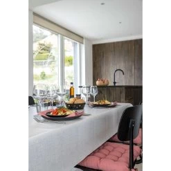 Mistral Home Tafelzeil-140x240 Cm-Tafellaken PEVA-Afwasbaar-Gestreept Grijs Wit