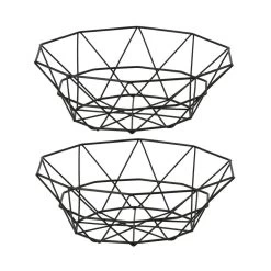 Cepewa Fruitmand - Zwart - Metaal - Rond - 28 X 10 Cm -Beroemde Servies Winkel 1000042681 0102