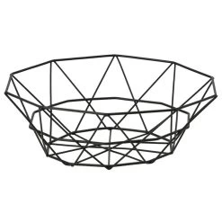 Cepewa Fruitmand - Zwart - Metaal - Rond - 28 X 10 Cm