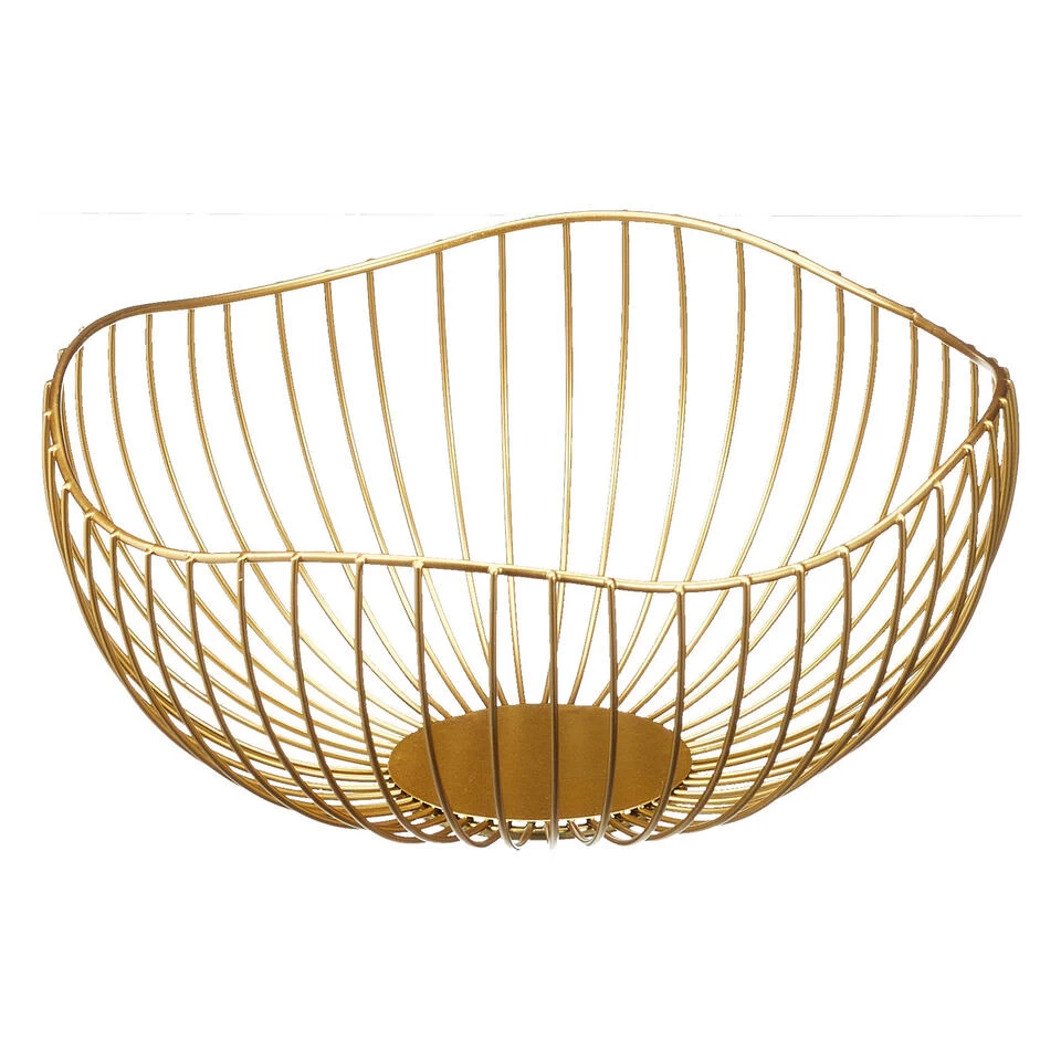 Cepewa Fruitmand - Goud - Metaal - Rond - 25 X 12 Cm 3 Cepewa Fruitmand - Goud - Metaal - Rond - 25 X 12 Cm