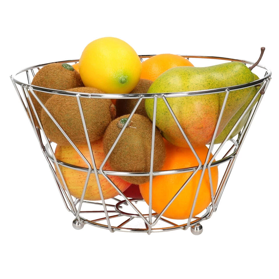 Arte R Fruitmand - Zilverkleurig - Metaal - Rond - 24 Cm 4 Arte R Fruitmand - Zilverkleurig - Metaal - Rond - 24 Cm - Afbeelding 2