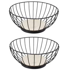 Svenska Living Fruitmand - Zwart - Metaal - Rond - 28 Cm -Beroemde Servies Winkel 1000042687 0102