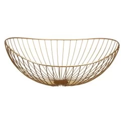 Cepewa Fruitmand - Goudkleurig - Metaal - Rond - 38 Cm