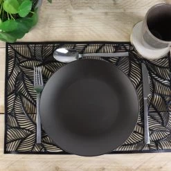 Orange85 Bordenset Dinerbord Borden Plat Set Van 6 Mat Zwart Diameter 27cm -Beroemde Servies Winkel 1000049520 0101