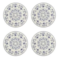 Orange85 Dinerborden 26 Cm Blauwe Details Set Van 4 Porselein Bordenset -Beroemde Servies Winkel 1000049522 0101