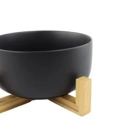 Orange85 Slakom Saladeschaal Met Slacouvert Zwart Set Bamboe 21 Cm Met -Beroemde Servies Winkel 1000049534 0110