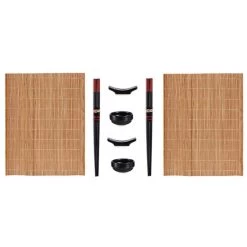 Orange85 Sushi Servies Set 8 Delig Keramiek Bamboe Zwart 2 Personen -Beroemde Servies Winkel 1000049537 0110