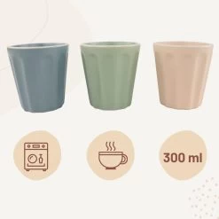 Orange85 Koffiebeker Bekers Kopjes Pastel Roze Mintgroen Zachtgrijs 7x7.7 Cm -Beroemde Servies Winkel 1000049552 0111