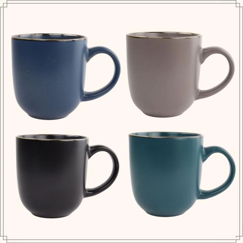 OTIX Koffiekopjes Met Oor Theekoppen Aardewerk Set 4 Stuks 330ml Multi 4 OTIX Koffiekopjes Met Oor Theekoppen Aardewerk Set 4 Stuks 330ml Multi - Afbeelding 2