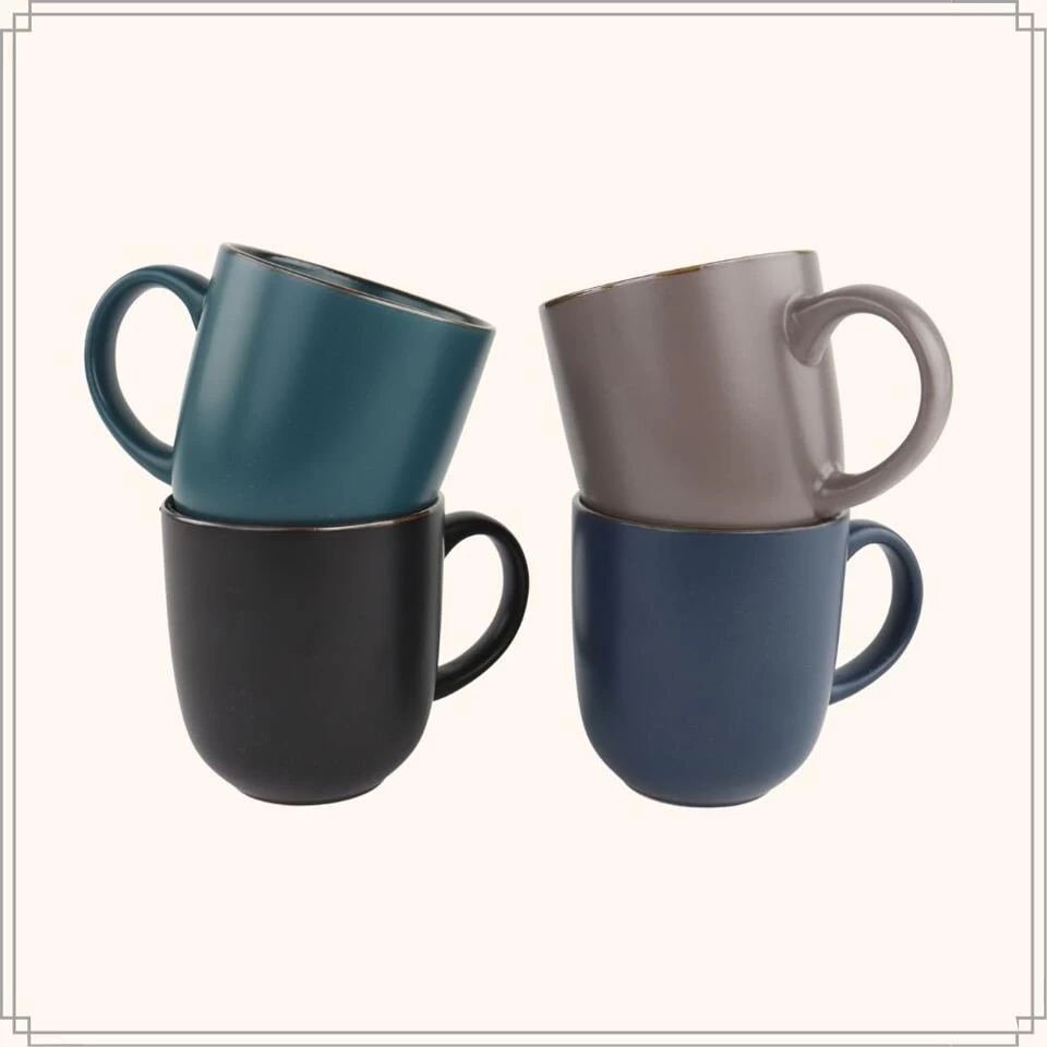 OTIX Koffiekopjes Met Oor Theekoppen Aardewerk Set 4 Stuks 330ml Multi 6 OTIX Koffiekopjes Met Oor Theekoppen Aardewerk Set 4 Stuks 330ml Multi - Afbeelding 4