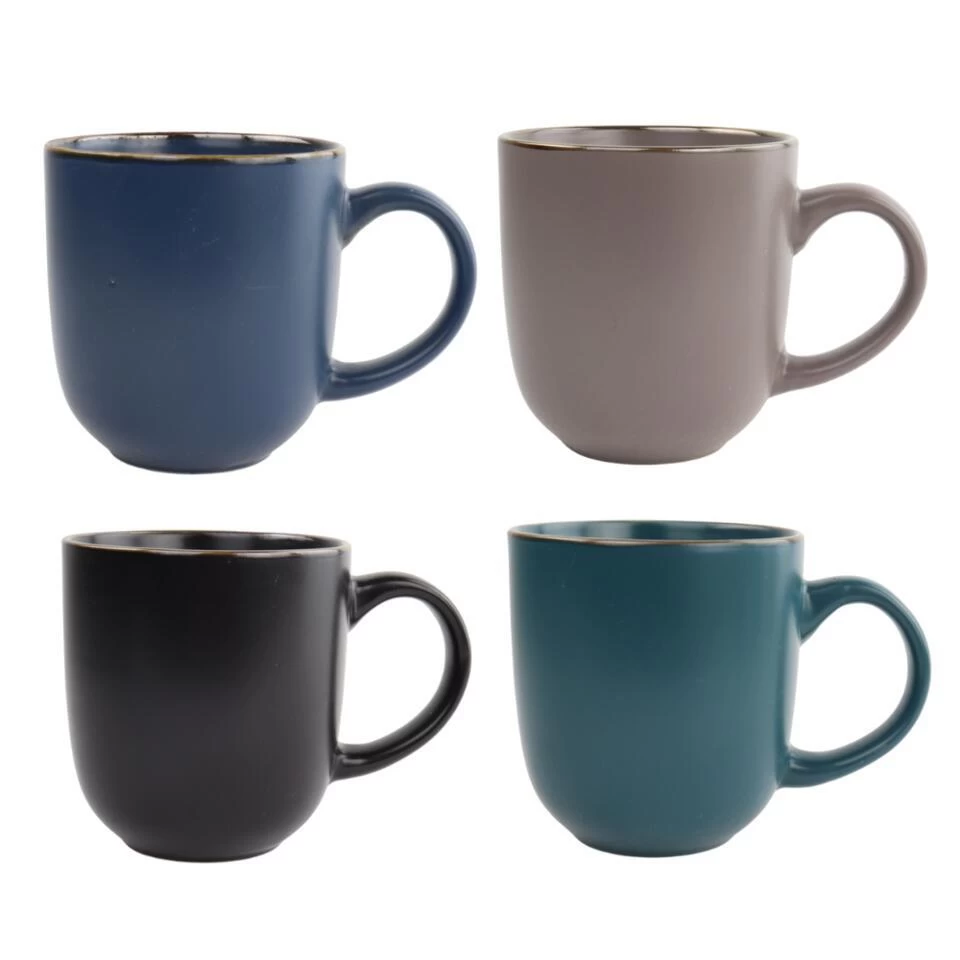 OTIX Koffiekopjes Met Oor Theekoppen Aardewerk Set 4 Stuks 330ml Multi 3 OTIX Koffiekopjes Met Oor Theekoppen Aardewerk Set 4 Stuks 330ml Multi