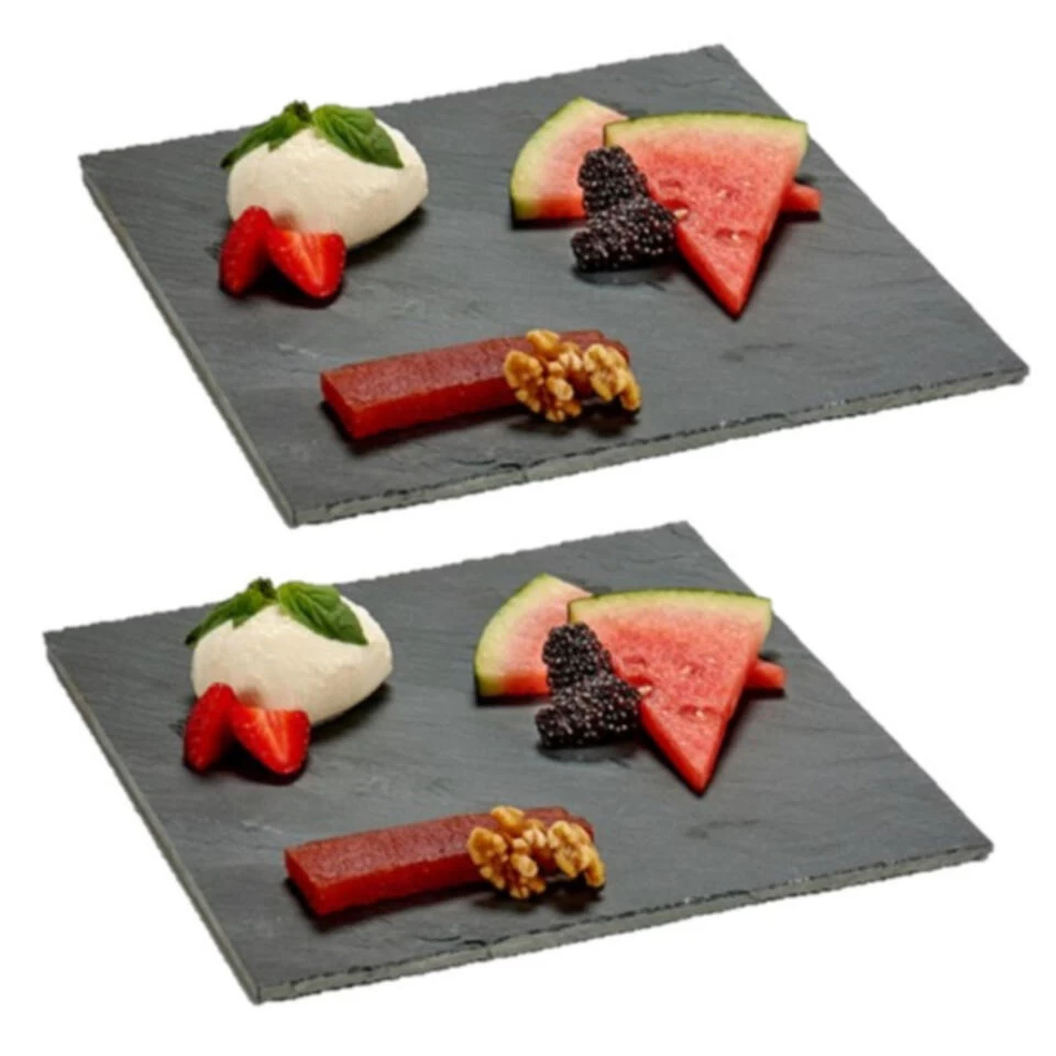 Art R Serveerplank - Grijs - Leisteen - 25 X 25 Cm 4 Art R Serveerplank - Grijs - Leisteen - 25 X 25 Cm - Afbeelding 2