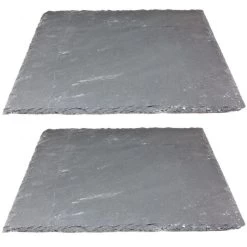 Merkloos 1x Leisteen Serveerplanken/onderzetters 30 X 30 Cm -Beroemde Servies Winkel 1000054714 0101