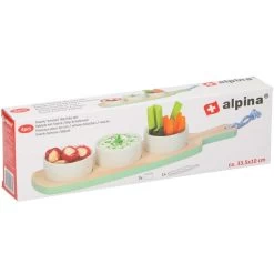 Serveerplank Alpina - Mint - Hout - Inclusief Ronde Bakjes - 33,5 X 10 Cm -Beroemde Servies Winkel 1000054717 0101