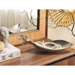 Beliani Decoratieve Schaal ANGKOR - Zilver Aluminium -Beroemde Servies Winkel 1000058296 0101