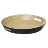5Five Dienblad/serveerblad - Bamboe Zwart - Met Handvaten - D42 Cm -Beroemde Servies Winkel 1000059297