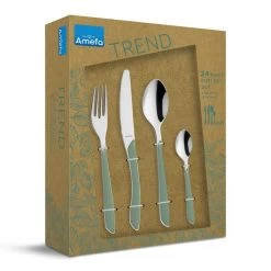 Amefa Eclat Groen Bestek - Set Van 24 -Beroemde Servies Winkel 1000059305 0102