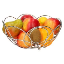 Merkloos Trendoz Fruitschaal - Rond - Zilverkleurig - Metaal - 26 Cm -Beroemde Servies Winkel 1000059869 0102