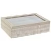 Items Theedoos - 6-vaks - White Wash - Hout - 24 X 16 X 7 Cm