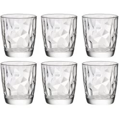 Bormioli Rocco Bormioli Drinkglazen - 6 Stuks - Diamond Dof - Glas - 390 Ml
