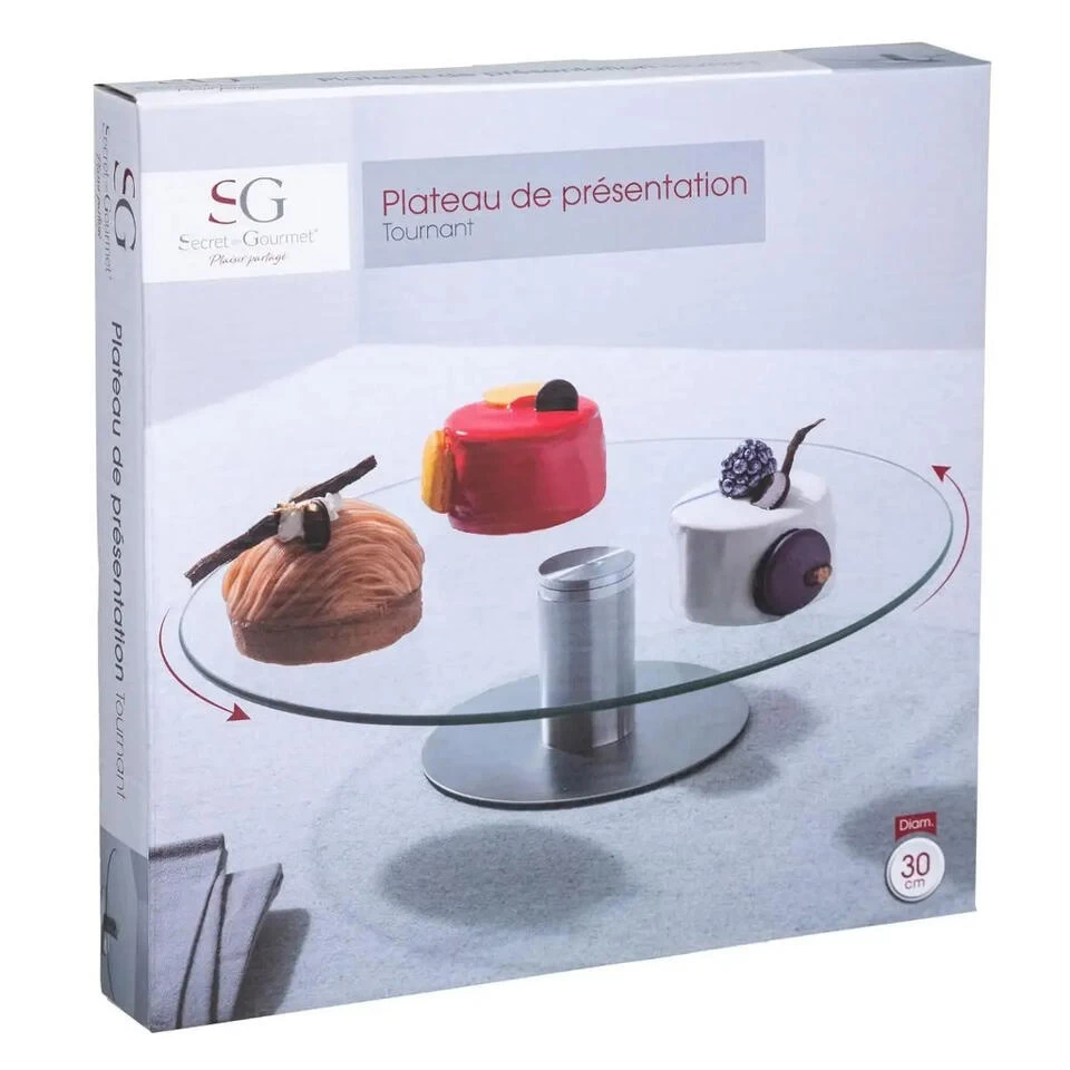 Secret De Gourmet Serveerschaal - Met Roterend Glas - D30 X 7 Cm 5 Secret De Gourmet Serveerschaal - Met Roterend Glas - D30 X 7 Cm - Afbeelding 3