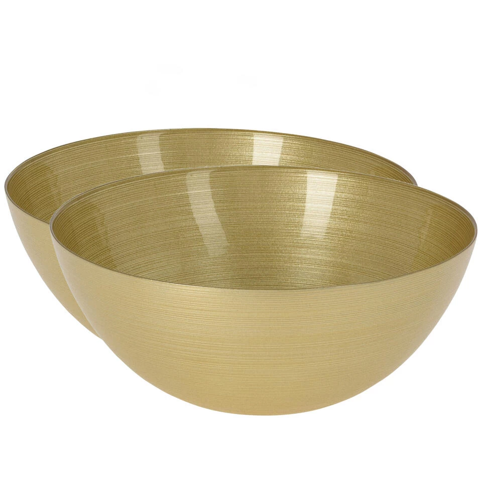 Merkloos Schaal/fruitschaal - Glas - Goud - D28 X H11,5 Cm 4 Merkloos Schaal/fruitschaal - Glas - Goud - D28 X H11,5 Cm - Afbeelding 2