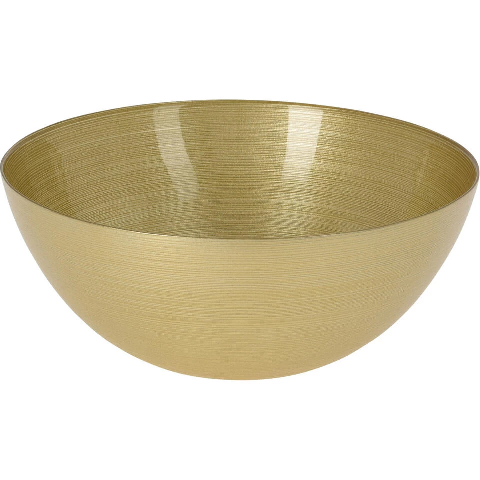 Merkloos Schaal/fruitschaal - Glas - Goud - D28 X H11,5 Cm 3 Merkloos Schaal/fruitschaal - Glas - Goud - D28 X H11,5 Cm