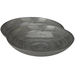 Merkloos Decoratie Schaal/fruitschaal - Glas Rond - Zilver - D30 X H6 Cm -Beroemde Servies Winkel 1000066541 0101