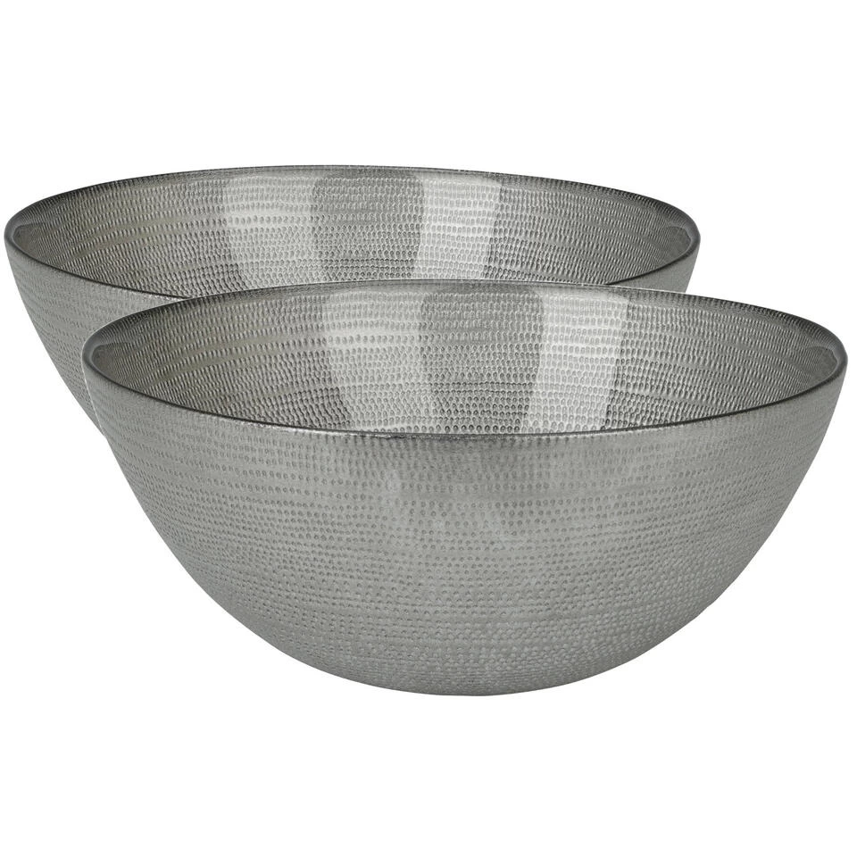 Merkloos Decoratie Schaal/fruitschaal - Glas Rond - Zilver - D28 X H11,5 Cm 4 Merkloos Decoratie Schaal/fruitschaal - Glas Rond - Zilver - D28 X H11,5 Cm - Afbeelding 2