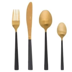 Secret De Gourmet Bestekset Jungle Electro - 16-delig - Zwart-goud