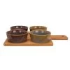 Billiet Serveerplank Bamboe - Met 4x Luxe Schaaltjes - 31 X 22 Cm -Beroemde Servies Winkel 1000068476