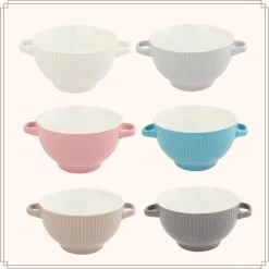 OTIX Soepkommen Set Van 6 Aardewerk 680 Ml 6 Kleuren -Beroemde Servies Winkel 1000068733 0101