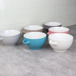OTIX Soepkommen Set Van 6 Aardewerk 680 Ml 6 Kleuren -Beroemde Servies Winkel 1000068733 0111