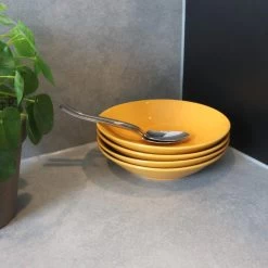 OTIX Diepe Borden Geel Pastaborden Soepborden 6 Stuks 20cm Aardewerk -Beroemde Servies Winkel 1000068740 0111