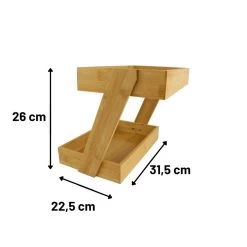 Orange85 Serveertoren Etagere Murale Bamboe 2 Laags Hout 31.5x22.5x26cm -Beroemde Servies Winkel 1000068742 0110