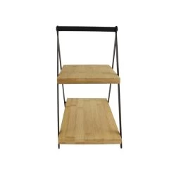Orange85 Serveertoren Etagere Murale Metaal Bamboe 2 Laags 28x15,6x29,3cm -Beroemde Servies Winkel 1000068743 0101