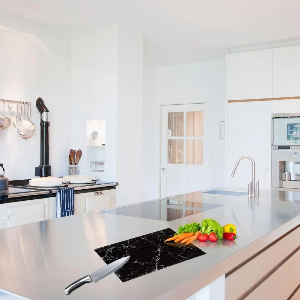 Orange85 Snijplank Glas Zwart 40x30cm Marmer 6 Orange85 Snijplank Glas Zwart 40x30cm Marmer - Afbeelding 4