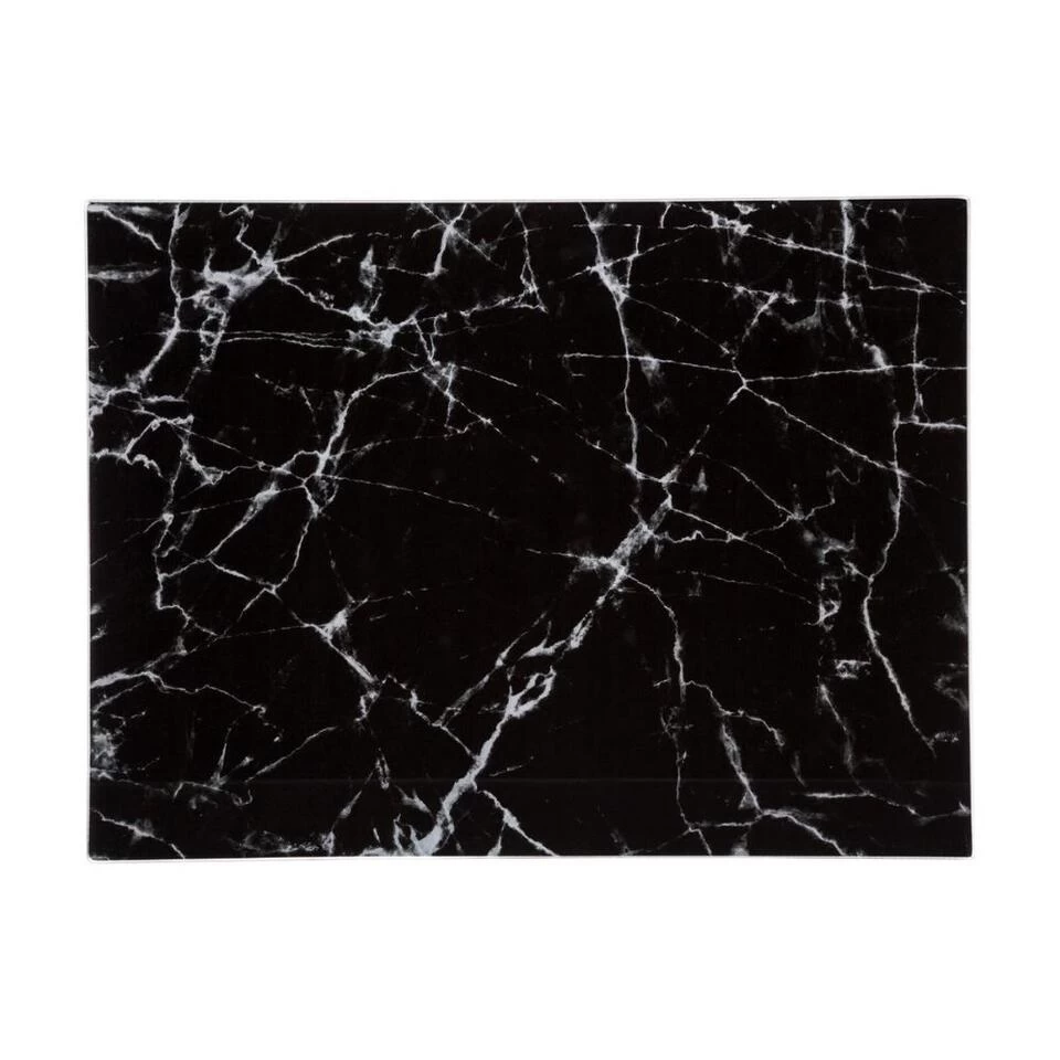 Orange85 Snijplank Glas Zwart 40x30cm Marmer 3 Orange85 Snijplank Glas Zwart 40x30cm Marmer