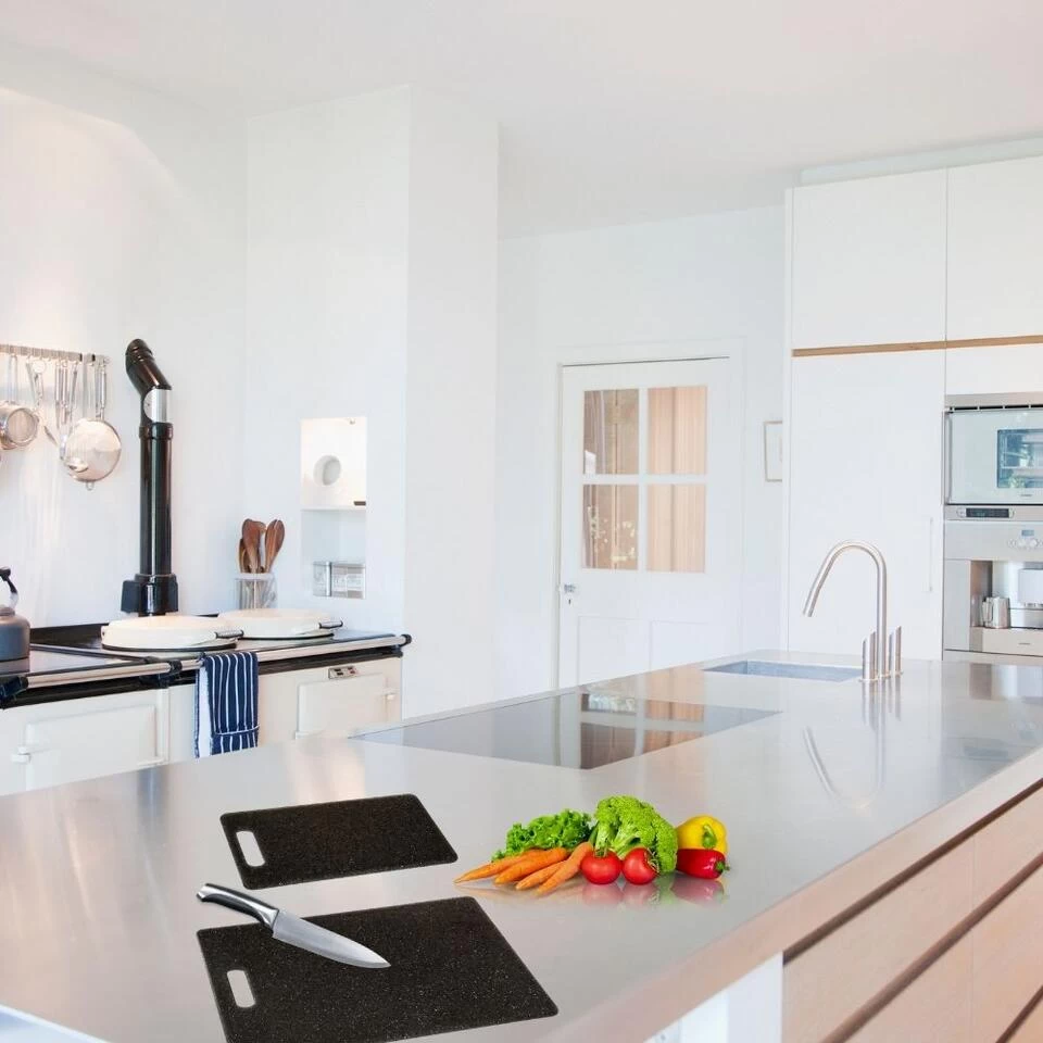 Orange85 Snijplankenset Hakbord 2 Stuks Zwart 25x15x0.8 Cm Steenlook 4 Orange85 Snijplankenset Hakbord 2 Stuks Zwart 25x15x0.8 Cm Steenlook - Afbeelding 2