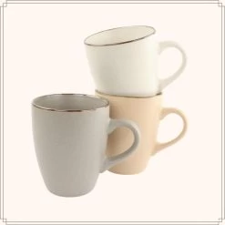 OTIX Koffiekopjes Met Oor Set Van 6 Aardewerk 350 Ml -Beroemde Servies Winkel 1000068754 0111