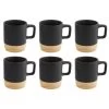 OTIX Espresso Kopjes Zwart Set Van 6 Met Bamboe Onderzetter -Beroemde Servies Winkel 1000068759