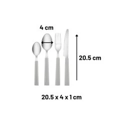 Orange85 Bestekset Met Handvat Lichtgrijs Set Van 16 Bestek -Beroemde Servies Winkel 1000069096 0110
