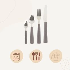 Orange85 Bestekset Met Handvat Antraciet Set Van 16 Bestek -Beroemde Servies Winkel 1000069098 0111