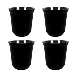 Krumble Espressokopjes Staal Set Van 4 - Zwart