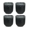 Krumble Koffie Mok - 200 Ml - Keramiek - Zwart Met Witte Spetters - Set Van 4 -Beroemde Servies Winkel 1000071217