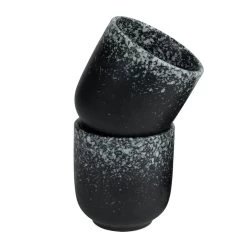Krumble Koffie Mok - 200 Ml - Keramiek - Zwart Met Witte Spetters -Beroemde Servies Winkel 1000071219 0102