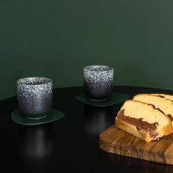 Krumble Koffie Mok - 200 Ml - Keramiek - Zwart Met Witte Spetters -Beroemde Servies Winkel 1000071219 0103