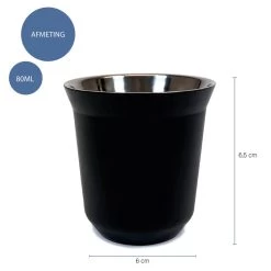 Krumble Koffiekop Staal - Zwart -Beroemde Servies Winkel 1000071538 0101