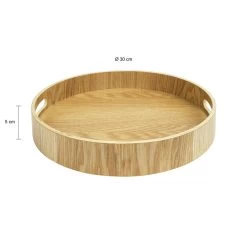 QUVIO Dienblad Decoratie Rond Met Handvaten - 30 Cm - Hout - Bruin 8 QUVIO Dienblad Decoratie Rond Met Handvaten - 30 Cm - Hout - Bruin -Beroemde Servies Winkel 1000071544 0102
