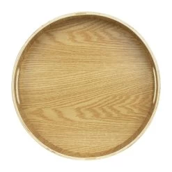 QUVIO Dienblad Decoratie Rond Met Handvaten - 30 Cm - Hout - Bruin 9 QUVIO Dienblad Decoratie Rond Met Handvaten - 30 Cm - Hout - Bruin -Beroemde Servies Winkel 1000071544 0103